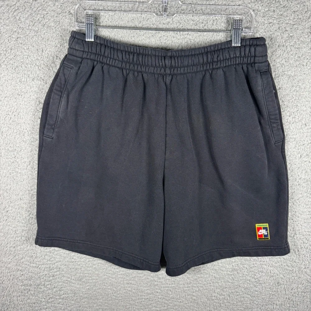 Nike SB Court Heritage Tennis Mens Black Fleece Skate Shorts Skateboarding Large